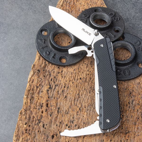 Многофункциональный нож Ruike Trekker LD11-B, (8.5 см) 12C27/G10 черный, 3 инстр. 44924 фото