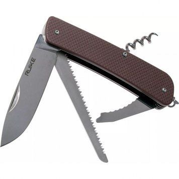 Многофункциональный нож Ruike Criterion L32, (8.5 см) 12C27/G10 коричневый, 13 инстр. 45700 фото