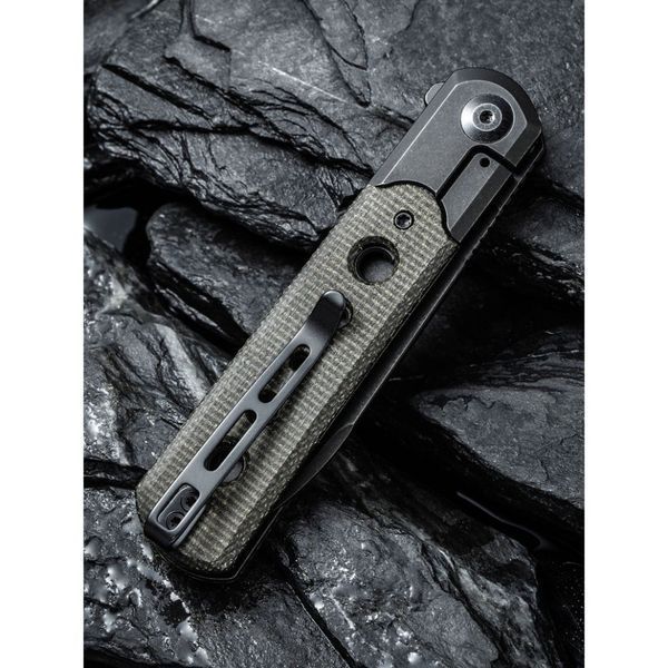 Ніж складаний туристичний Civivi Banneret, (8.8 см) Nitro-V / Stainless & Micarta чорний 66238 фото