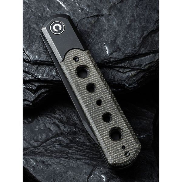 Ніж складаний туристичний Civivi Banneret, (8.8 см) Nitro-V / Stainless & Micarta чорний 66238 фото