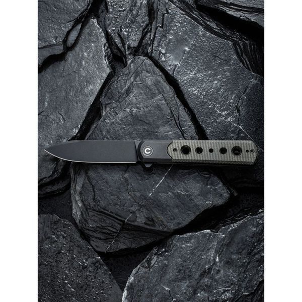 Ніж складаний туристичний Civivi Banneret, (8.8 см) Nitro-V / Stainless & Micarta чорний 66238 фото