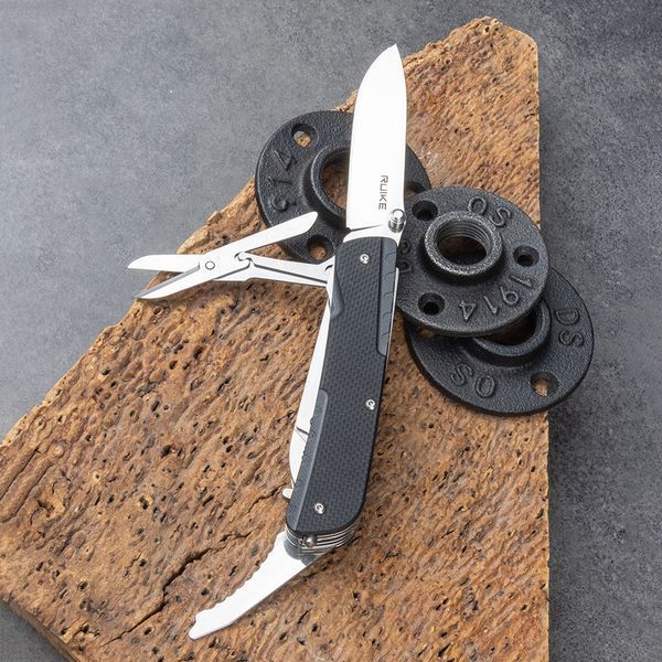 Багатофункціональний ніж Ruike Trekker LD31-B, (8.5 см) 12C27 / G10 чорний, 14 інстр. 44925 фото