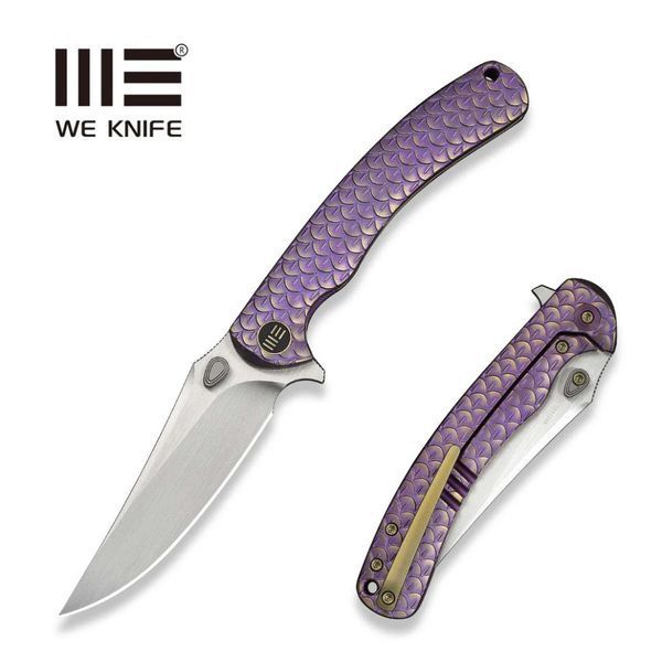 Ніж складаний туристичний Weknife Dracarys, (9.1 см) B&ouml;hler M390 / титан 6AL4V фіолетовий/золотий 74285 фото