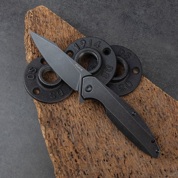 Нож складной туристический Ruike P108-SB, (8.8 см) 14C28N/3cr14n черный 45162 фото