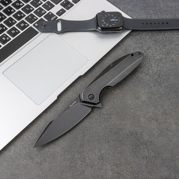 Нож складной туристический Ruike P108-SB, (8.8 см) 14C28N/3cr14n черный 45162 фото