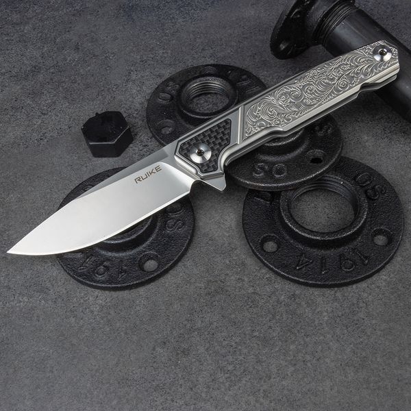 Нож складной туристический Ruike P875-SZ, (8.9 см) 14C28N/steel 420 серый 51315 фото