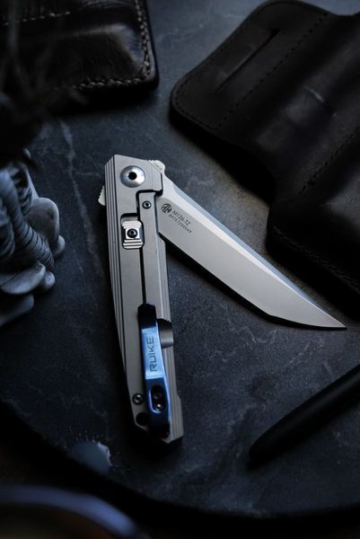 Ніж складаний туристичний Ruike M126-TZ, (9.1 см) steel 154СМ / TC4 (титан) сірий 63333 фото