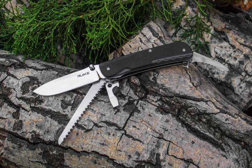 Многофункциональный нож Ruike Trekker LD32-B, (8.5 см) 12C27/G10 черный, 11 инстр. 44926 фото