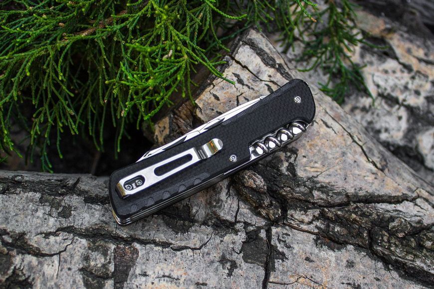 Многофункциональный нож Ruike Trekker LD32-B, (8.5 см) 12C27/G10 черный, 11 инстр. 44926 фото