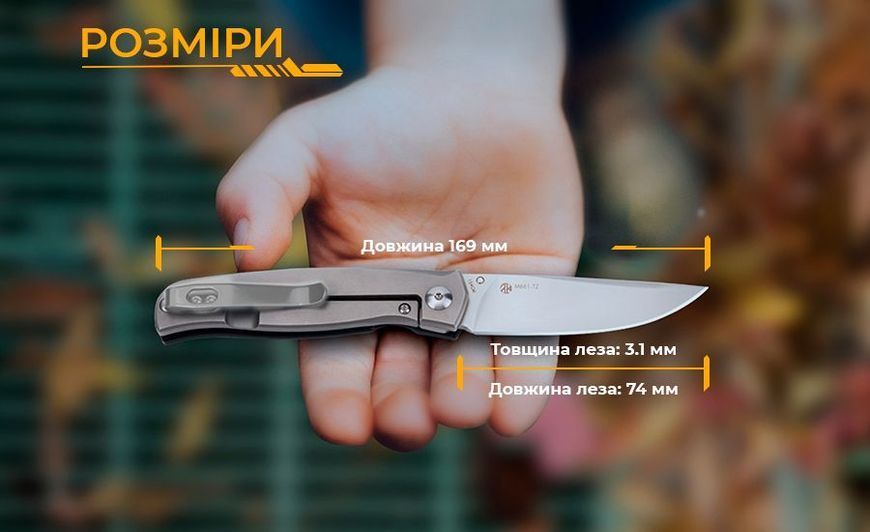 Ніж складаний кишеньковий Ruike M661-TZ, (7.4 см) steel 154СМ / G10 чорний 63335 фото
