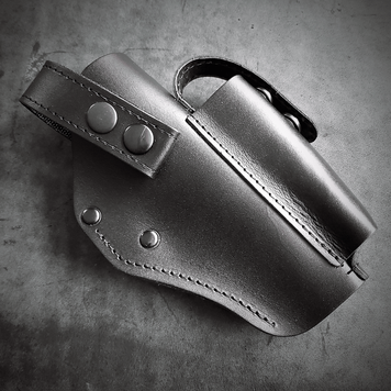 Поясна кобура з чорної шкіри для Browning Hi-Power BRH001 фото