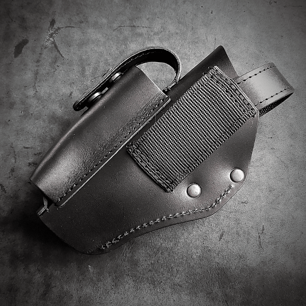 Поясная кобура из черной кожи для Browning Hi-Power BRH001 фото