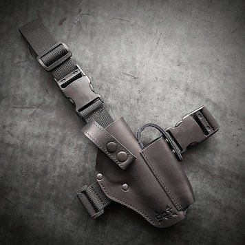 Стегнова кобура для Browning High-Power (чорна) BRH005 фото