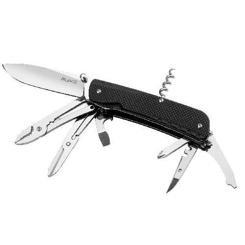 Багатофункціональний ніж Ruike Trekker LD41-B, (8.5 см) 12C27 / G10 чорний, 22 інстр. 44927 фото