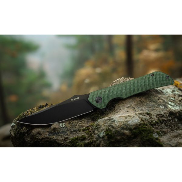 Нож складной туристический Ruike P123-MG, (9.2 см) 14C28N/микарта темно-зеленый 68334 фото