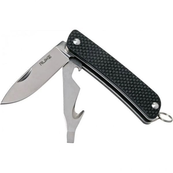 Багатофункціональний ніж Ruike Criterion S21, (5.3 см) 12C27 / G10 чорний, 5 інстр. 45680 фото