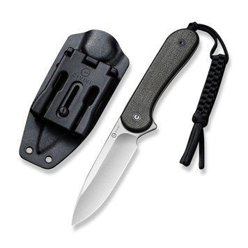 Ніж фіксований тактичний Civivi Elementum, (10.1 см) D2 / Micarta чорний 64332 фото