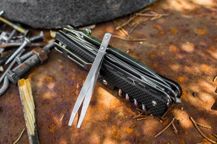 Многофункциональный нож Ruike Trekker LD21-B, (8.5 см) 12C27/G10 черный, 12 инстр. 44921 фото