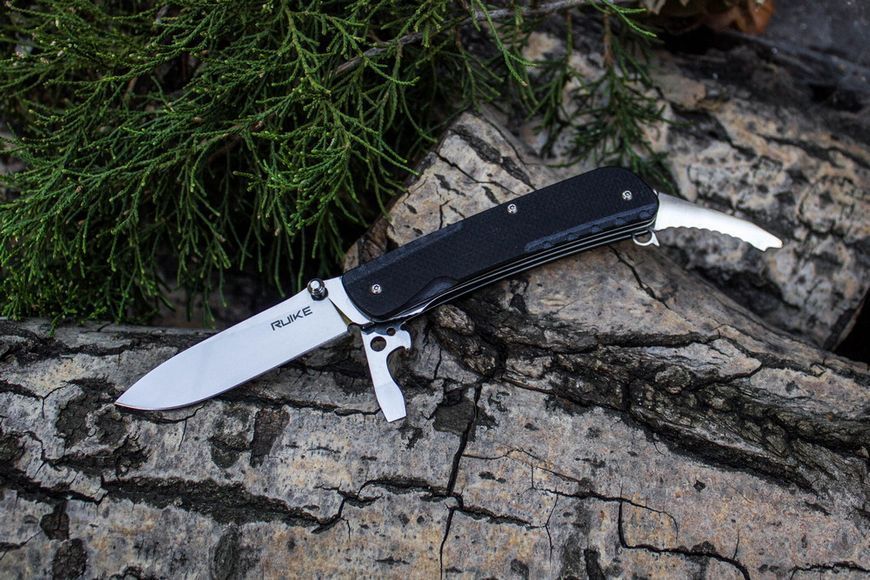 Многофункциональный нож Ruike Trekker LD21-B, (8.5 см) 12C27/G10 черный, 12 инстр. 44921 фото