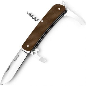 Многофункциональный нож Ruike Criterion L21, (8.5 см) 12C27/G10 коричневый 12 инстр. 45694 фото