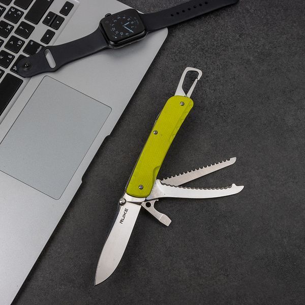 Многофункциональный нож Ruike Trekker LD43, (8.5 см) 12C27/G10 зеленый, 15 инстр. 44928 фото