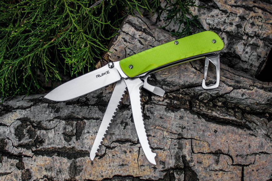 Многофункциональный нож Ruike Trekker LD43, (8.5 см) 12C27/G10 зеленый, 15 инстр. 44928 фото