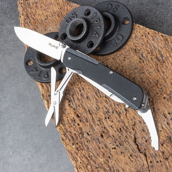 Багатофункціональний ніж Ruike Trekker LD51-B, (8.5 см) 12C27 / G10 чорний, 23 інстр. 44923 фото