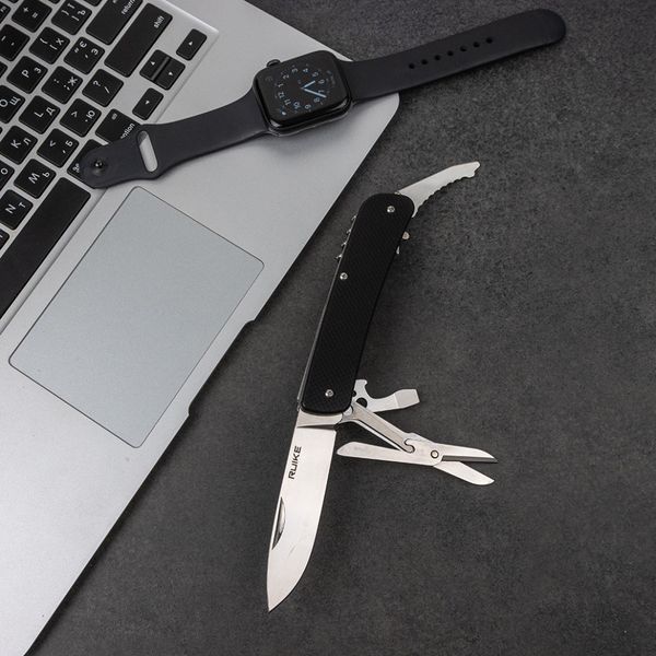 Багатофункціональний ніж Ruike Criterion L31, (8.5 см) 12C27 / G10 чорний, 18 інстр. 45695 фото