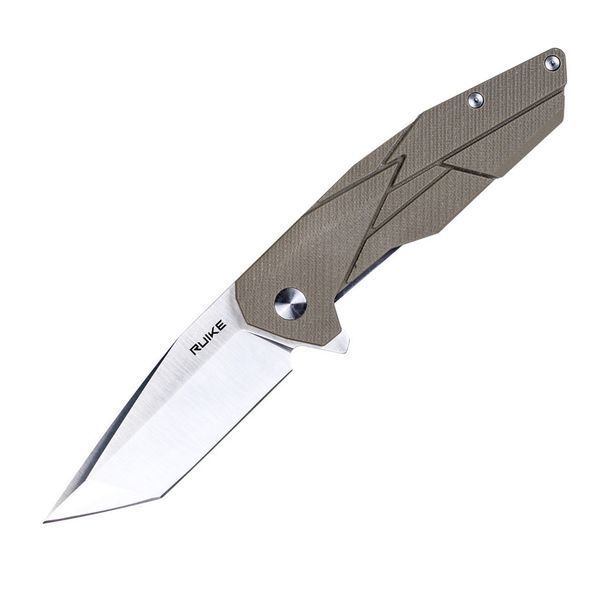 Нож складной туристический Ruike P138-W, (9 см) 14C28N/G10 бежевый 44931 фото