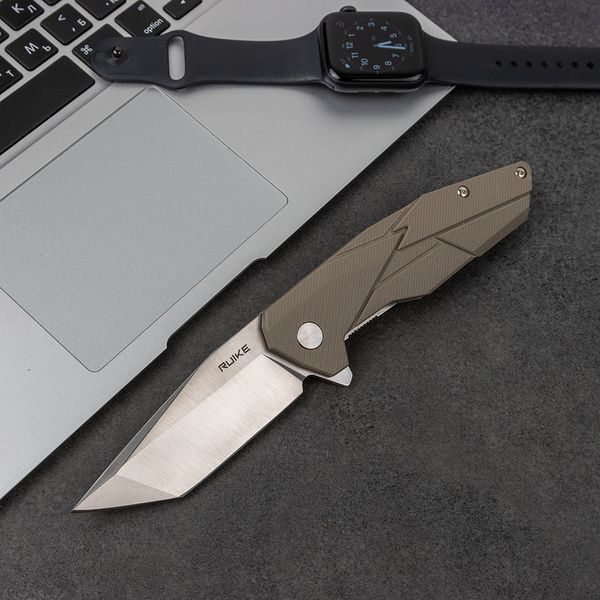 Нож складной туристический Ruike P138-W, (9 см) 14C28N/G10 бежевый 44931 фото