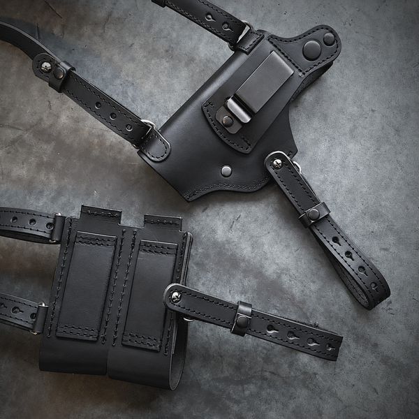 Кобура оперативна під Glock 17| з 2 магазинами| чорна GL17019 фото